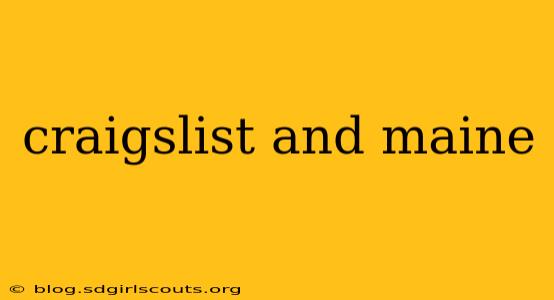 craigslist and maine