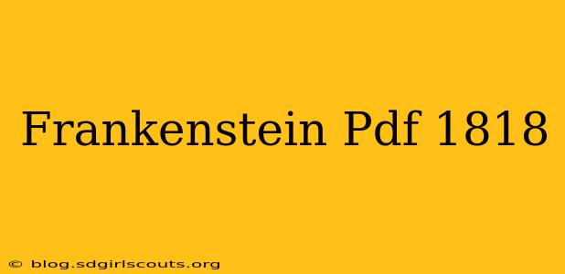 Frankenstein Pdf 1818