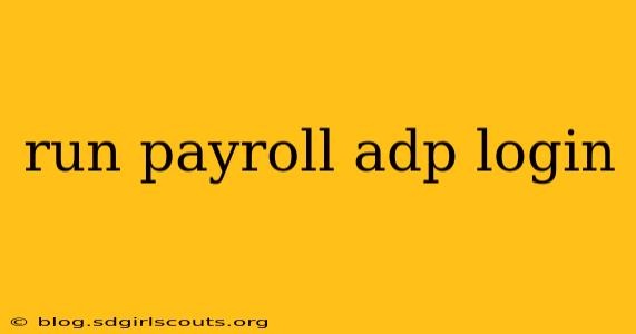 run payroll adp login