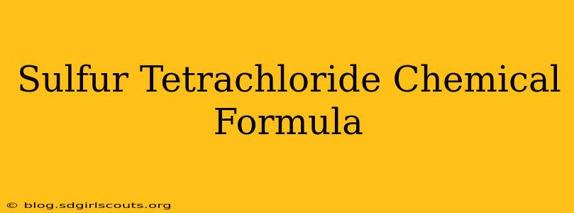 Sulfur Tetrachloride Chemical Formula