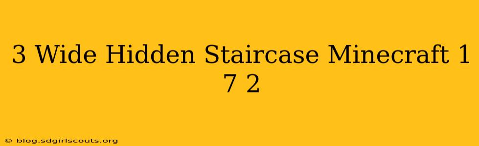 3 Wide Hidden Staircase Minecraft 1 7 2