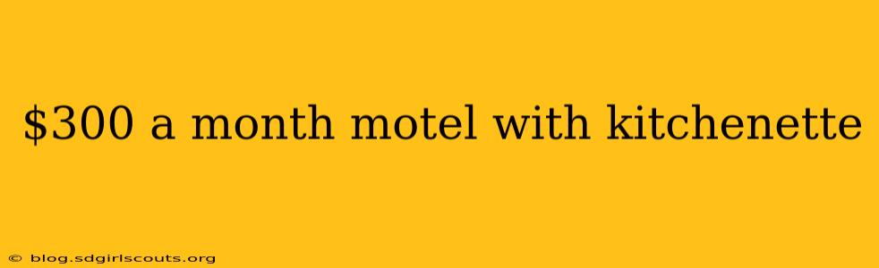 $300 a month motel with kitchenette