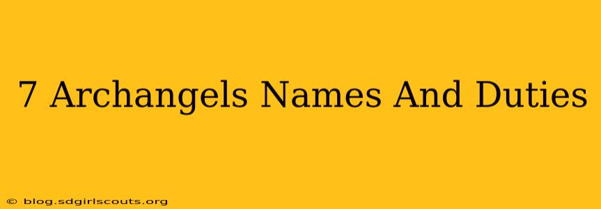 7 Archangels Names And Duties