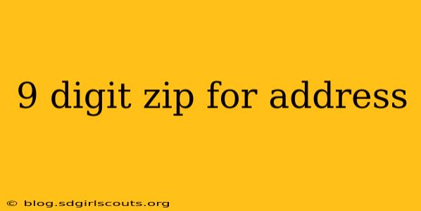 9 digit zip for address