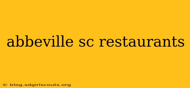 abbeville sc restaurants
