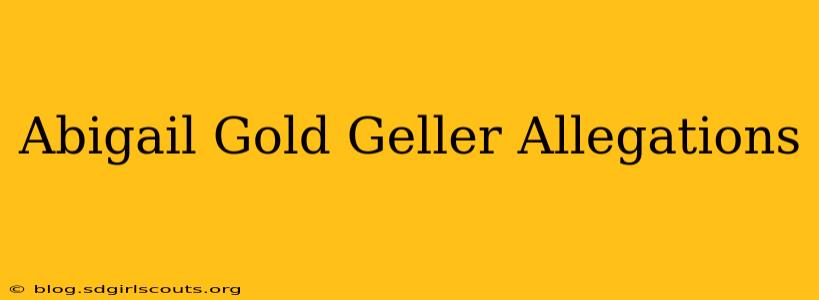 Abigail Gold Geller Allegations