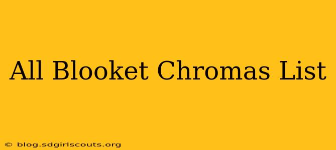 All Blooket Chromas List
