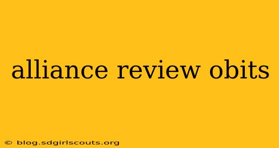 alliance review obits