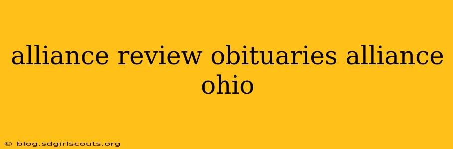 alliance review obituaries alliance ohio