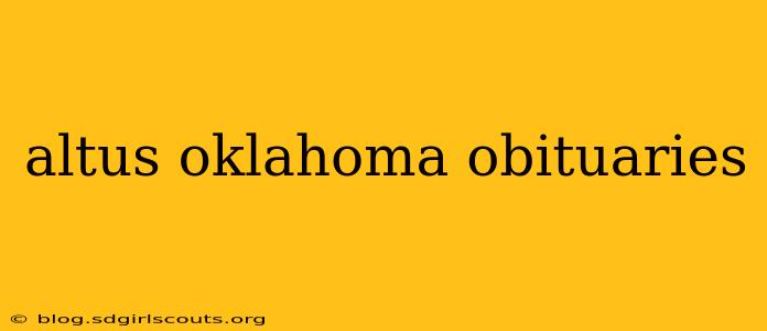 altus oklahoma obituaries