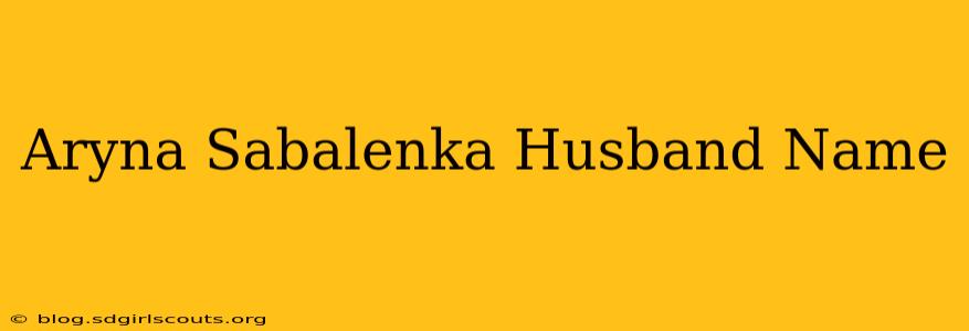 Aryna Sabalenka Husband Name