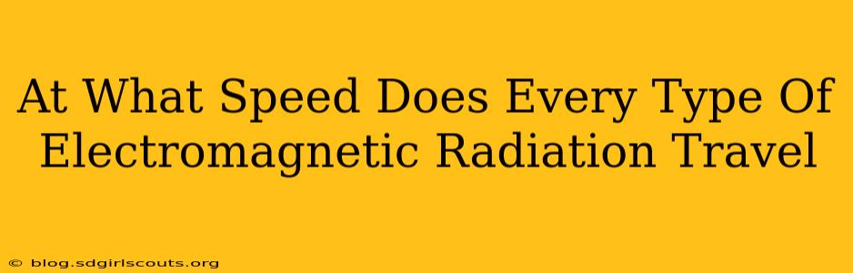 At What Speed Does Every Type Of Electromagnetic Radiation Travel