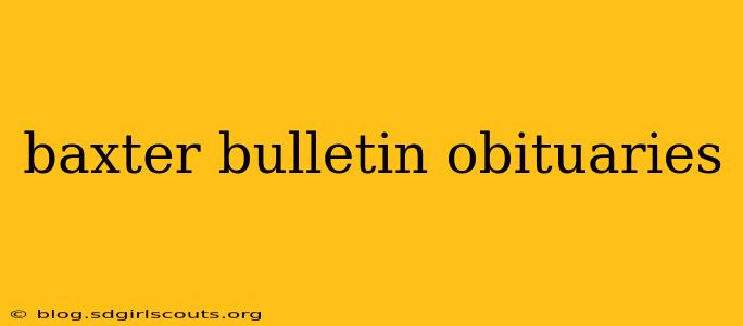 baxter bulletin obituaries