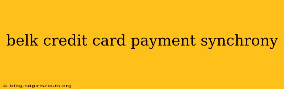 belk credit card payment synchrony