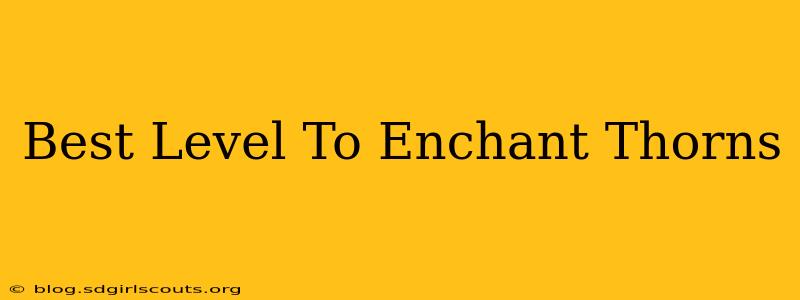 Best Level To Enchant Thorns