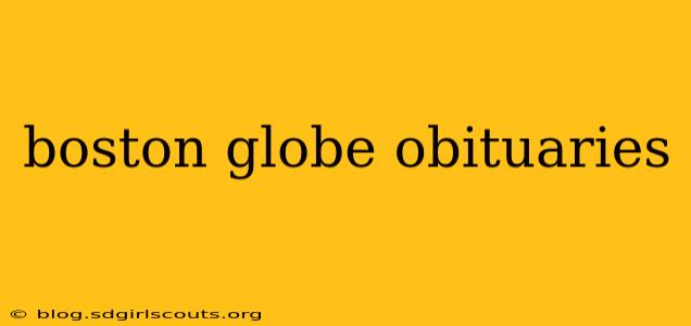 boston globe obituaries