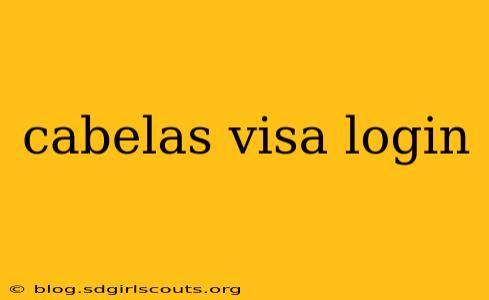 cabelas visa login
