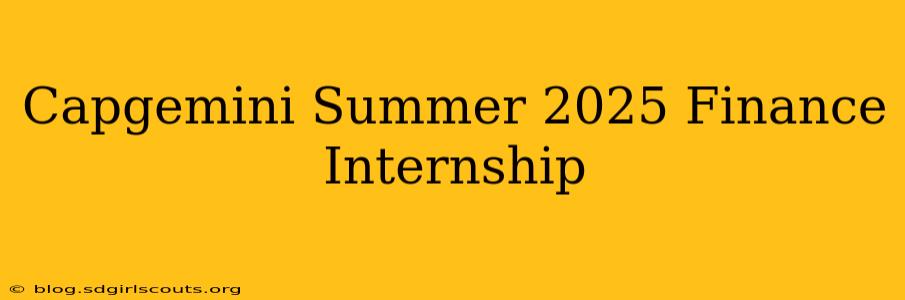 Capgemini Summer 2025 Finance Internship