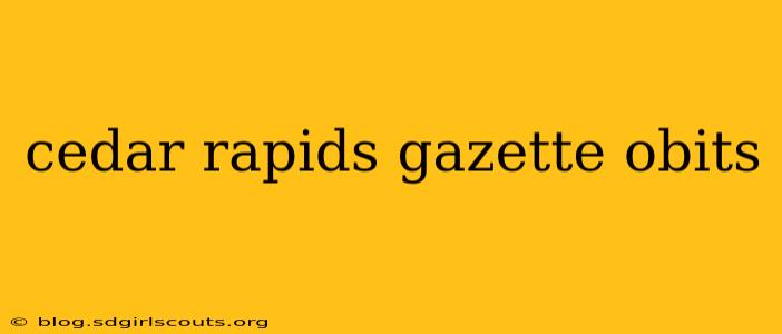 cedar rapids gazette obits