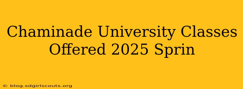 Chaminade University Classes Offered 2025 Sprin