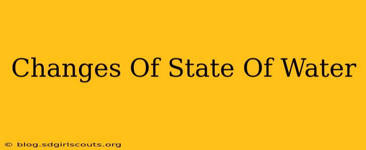Changes Of State Of Water