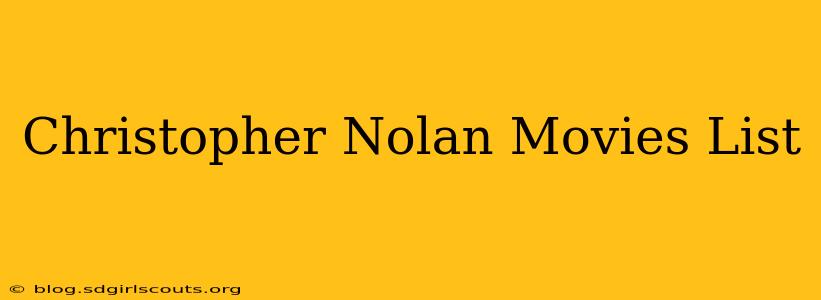 Christopher Nolan Movies List
