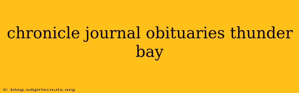chronicle journal obituaries thunder bay