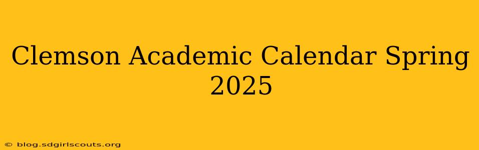 Clemson Academic Calendar Spring 2025