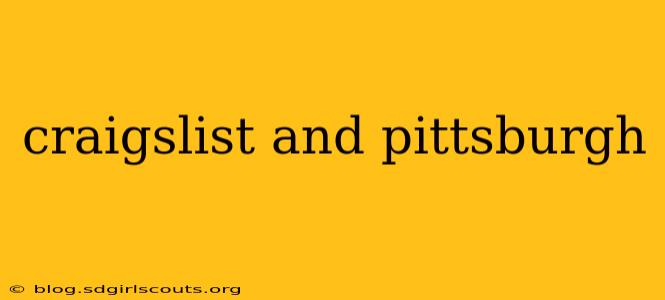 craigslist and pittsburgh