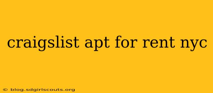 craigslist apt for rent nyc