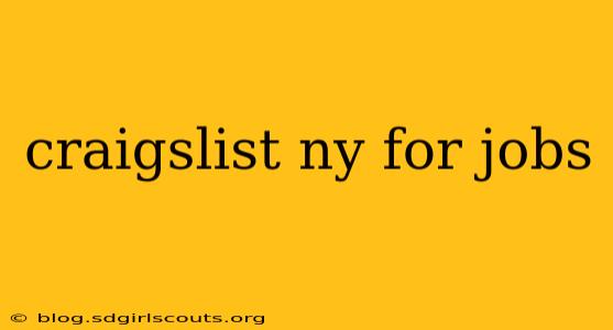 craigslist ny for jobs