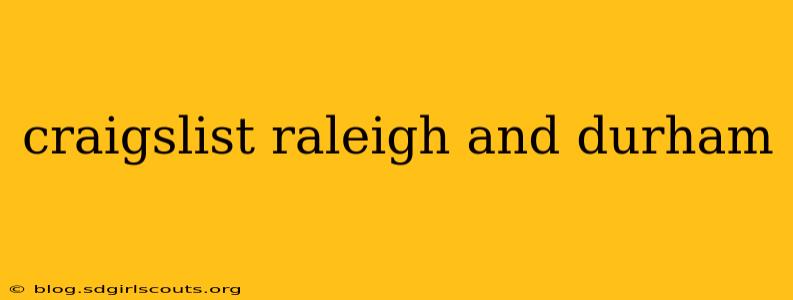 craigslist raleigh and durham
