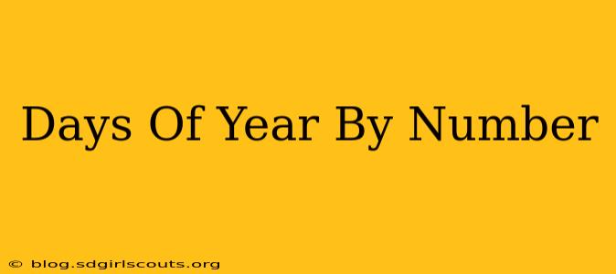Days Of Year By Number