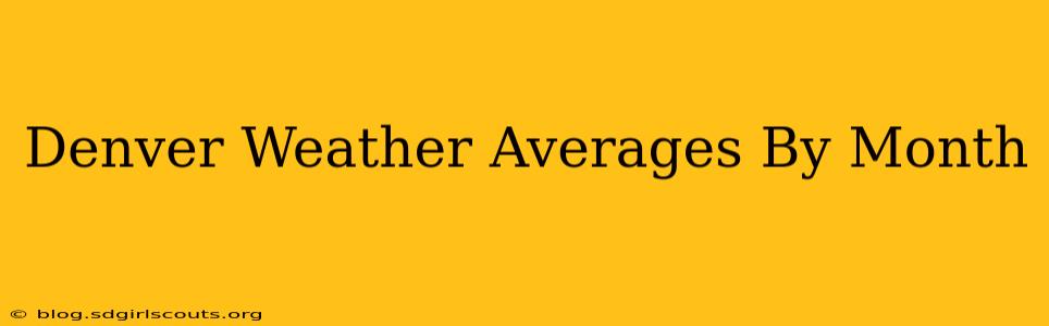Denver Weather Averages By Month