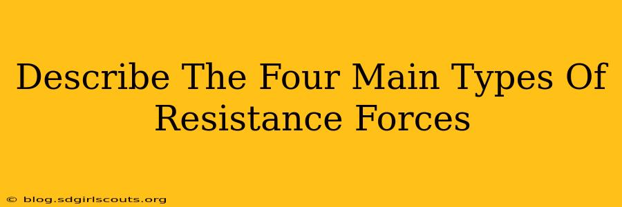 Describe The Four Main Types Of Resistance Forces