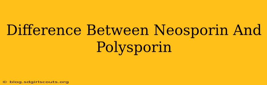 Difference Between Neosporin And Polysporin