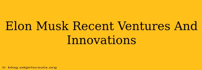 Elon Musk Recent Ventures And Innovations