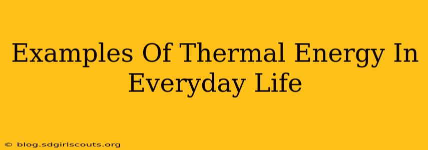 Examples Of Thermal Energy In Everyday Life