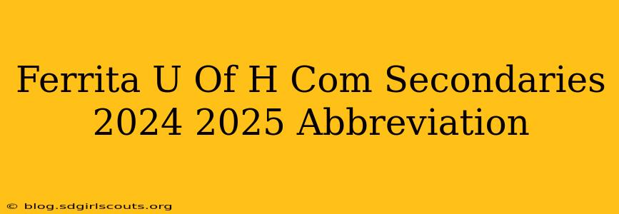 Ferrita U Of H Com Secondaries 2024 2025 Abbreviation