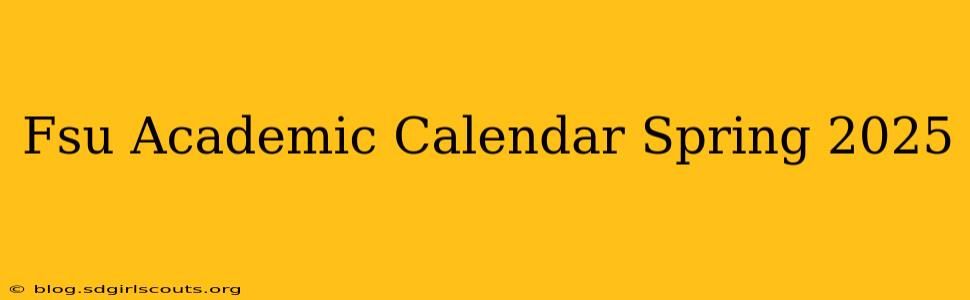 Fsu Academic Calendar Spring 2025