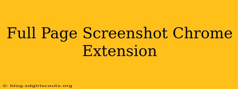 Full Page Screenshot Chrome Extension