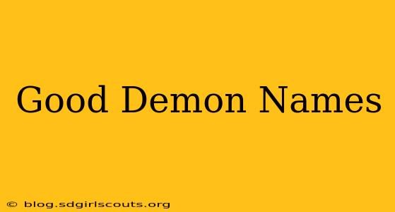 Good Demon Names