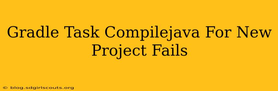 Gradle Task Compilejava For New Project Fails