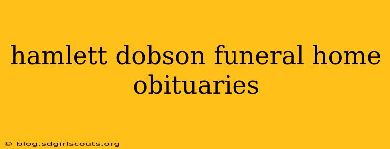 hamlett dobson funeral home obituaries