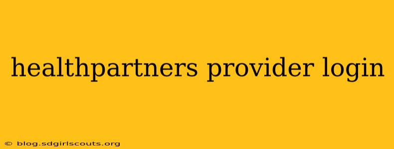 healthpartners provider login