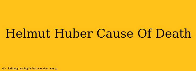 Helmut Huber Cause Of Death