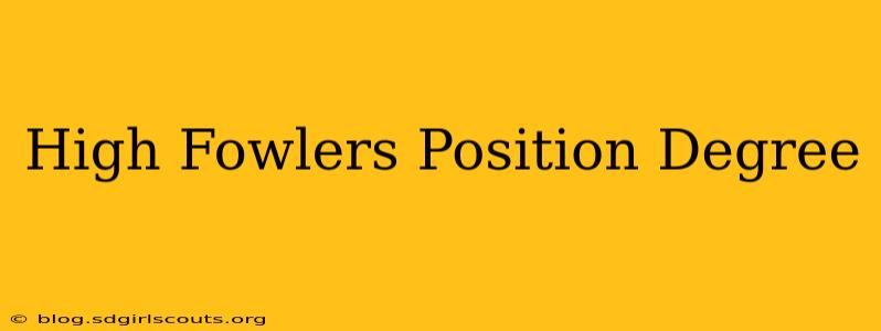 High Fowlers Position Degree