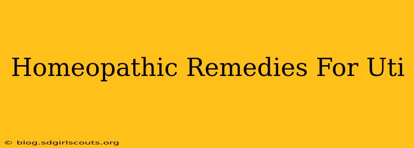 Homeopathic Remedies For Uti