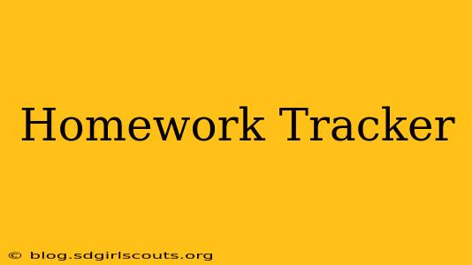Homework Tracker