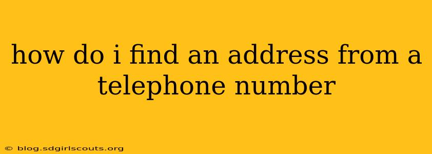 how do i find an address from a telephone number